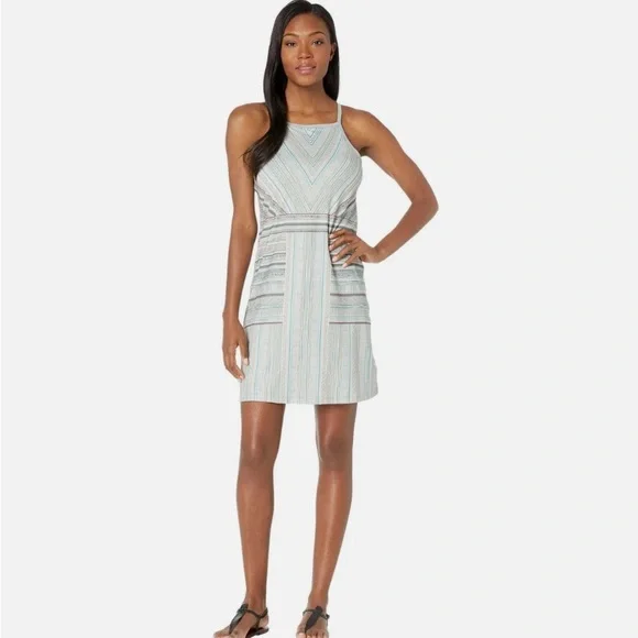 ⭐️3/$25⭐️ Prana Striped Midi Dress - Gray and Blue NWOT - Picture 4 of 7